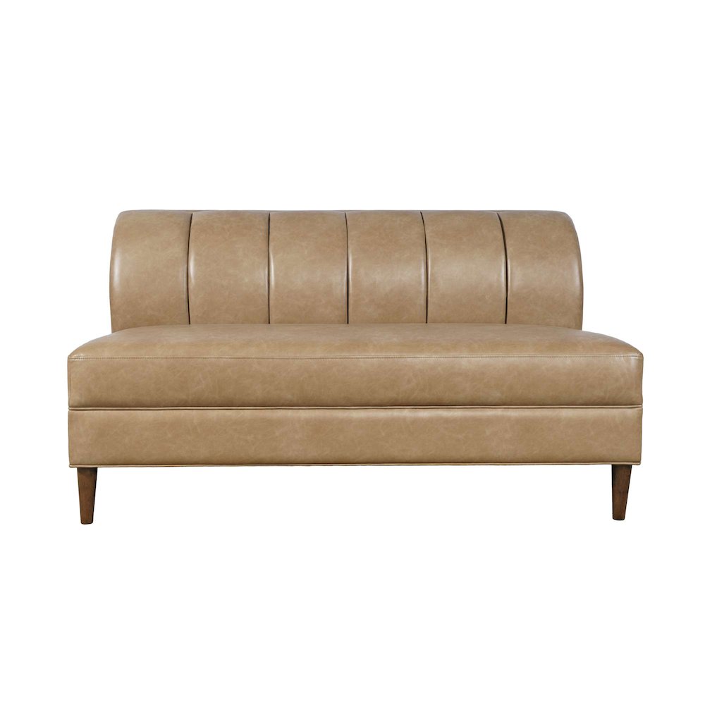 Ruston Modern Banquette Faux Leather Sectional Three Seat Bench. Picture 1