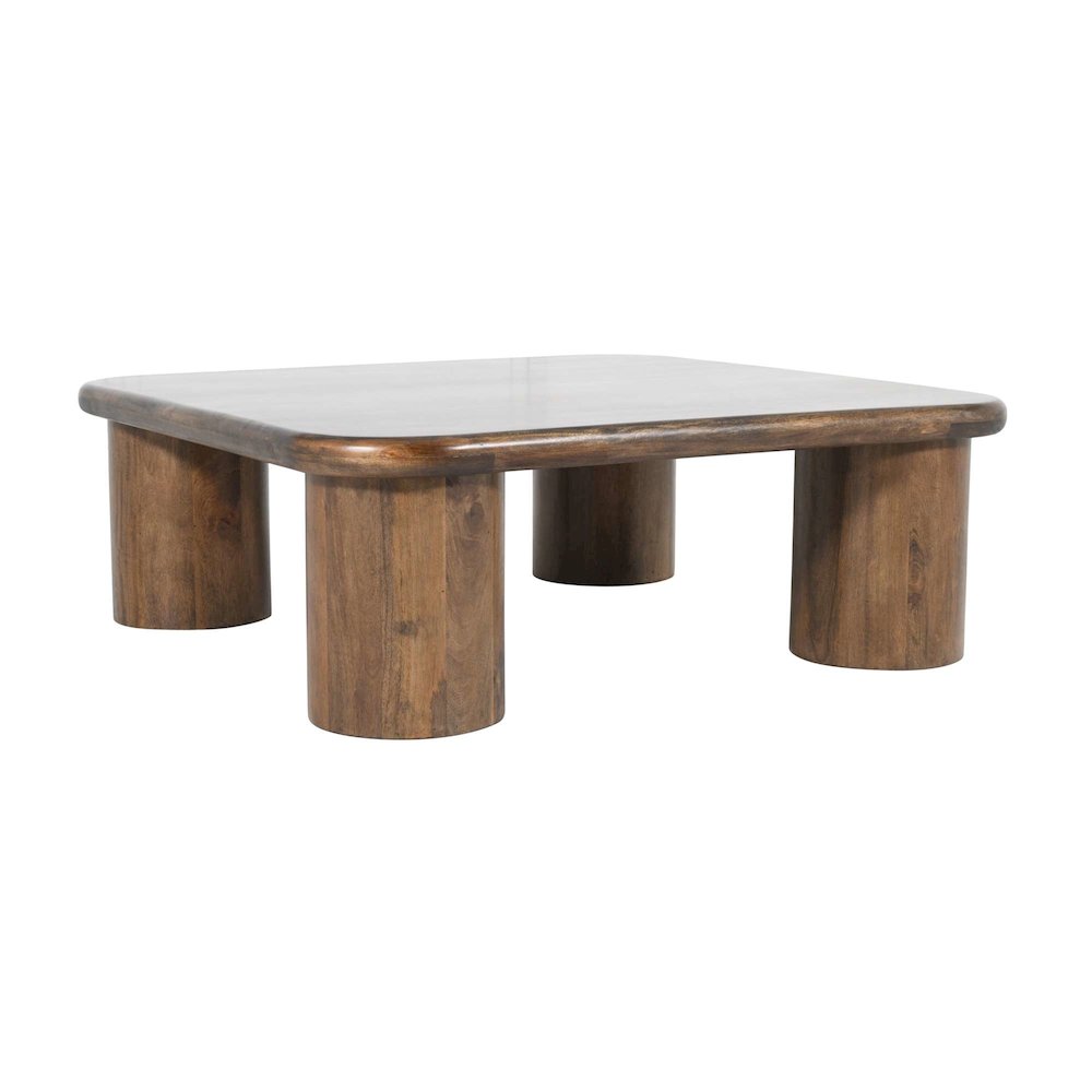 Mandara Global Modern 44" Square Solid Wood Coffee Table. Picture 3