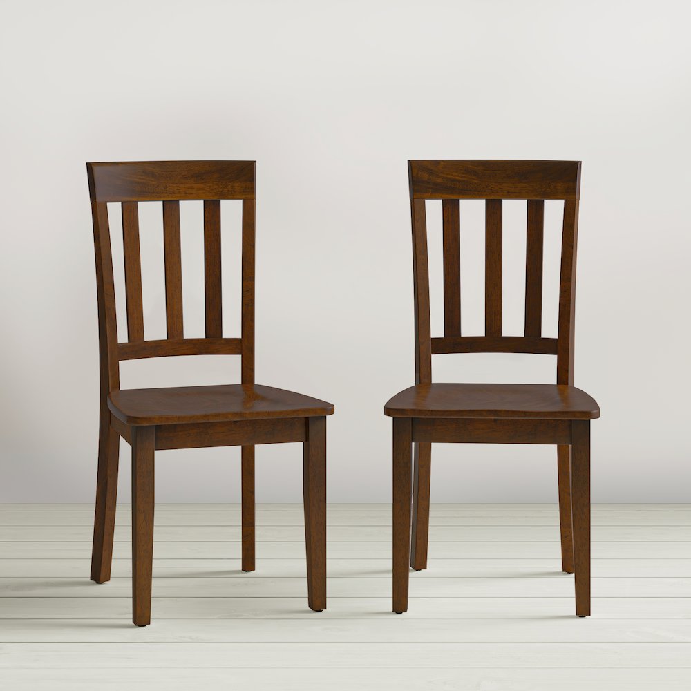 Simplicity Solid Wood Classic Slat Back Dining Chair (Set of 2). Picture 4