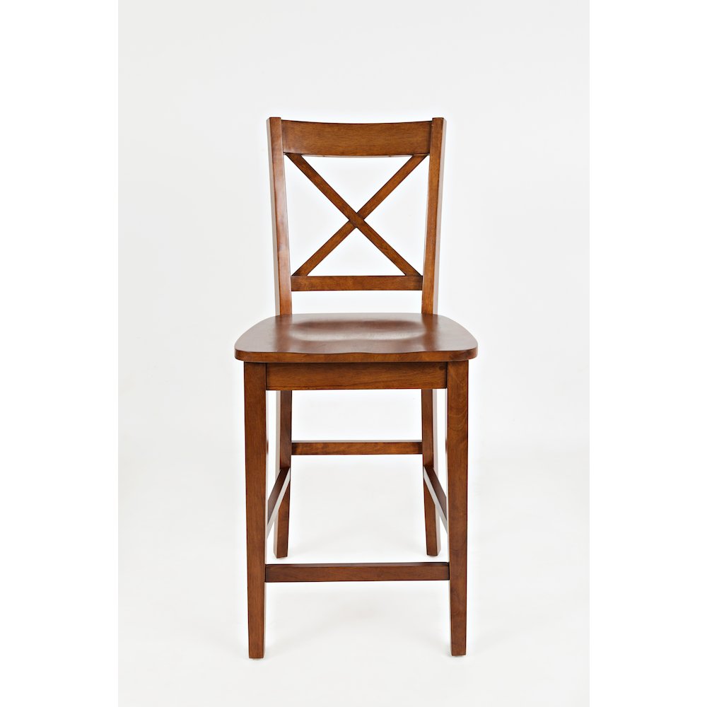 Simplicity Solid Wood Classic X-Back Counter Stool (Set of 2). Picture 1