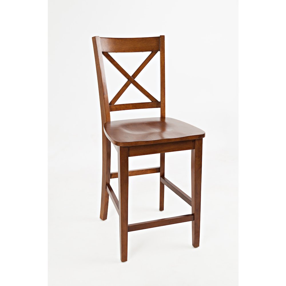 Simplicity Solid Wood Classic X-Back Counter Stool (Set of 2). Picture 4
