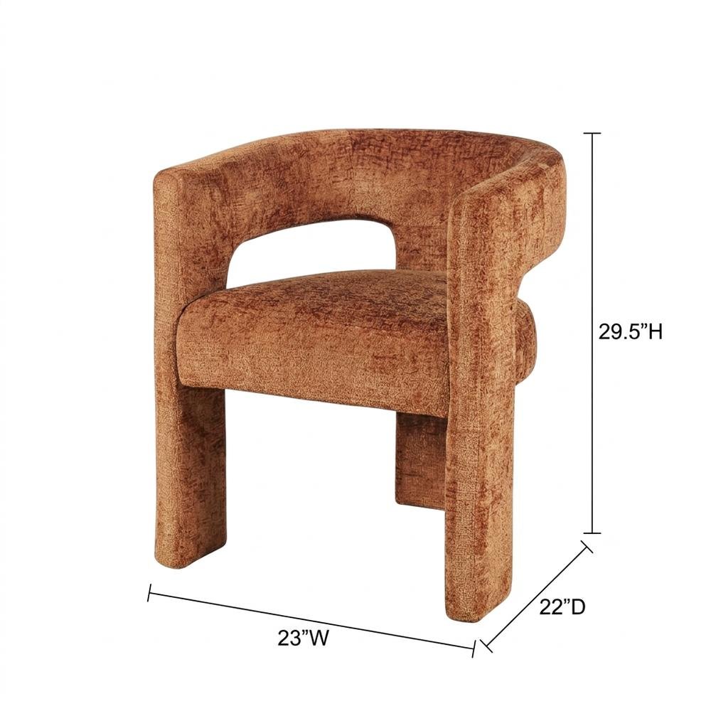 Jacquard Sculpture Accent Chair for Living Room or Bedroom, Rust. Picture 5