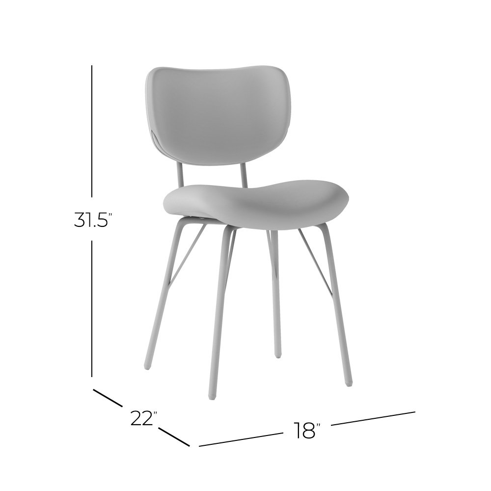 Contemporary Modern Faux Leather Split-Back Upholstered Dining Chair (Set of 2). Picture 7