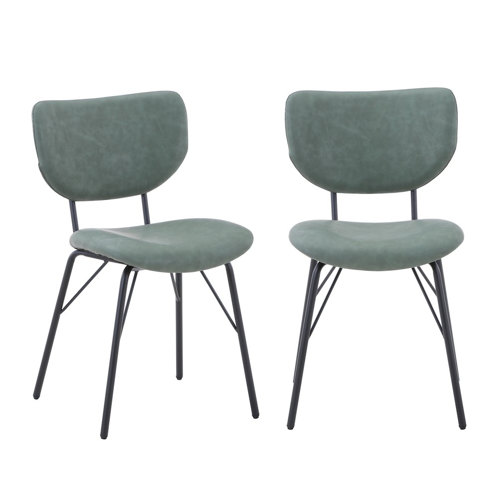 Contemporary Modern Faux Leather Split-Back Upholstered Dining Chair (Set of 2). Picture 5