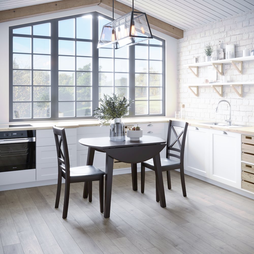 Simplicity Solid Wood Classic Round Drop-leaf Table. Picture 5