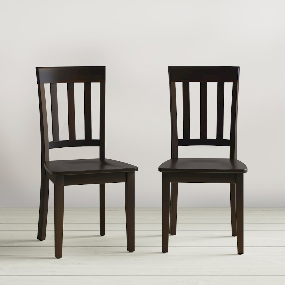Simplicity Solid Wood Classic Slat Back Dining Chair (Set of 2). Picture 3