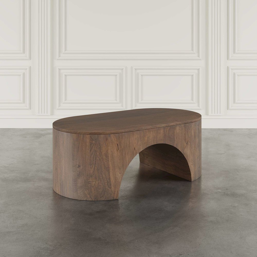 Luna Modern Architectural Three Piece Curved Living Room Table Set. Picture 7