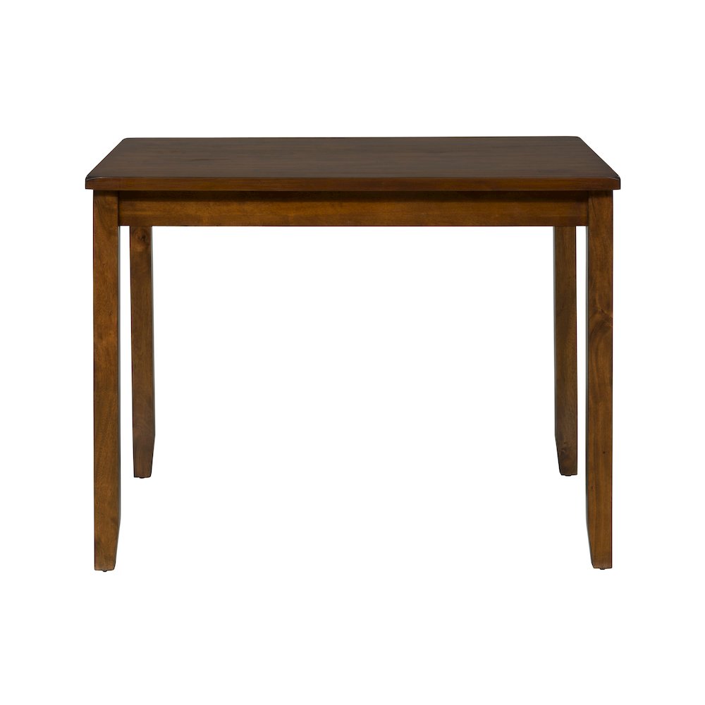 Rustic Brown Counter Height Table and Four Faux Leather Stools- Warm Brown. Picture 5