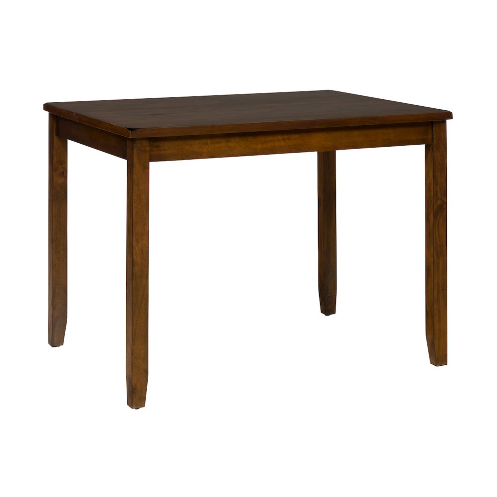 Rustic Brown Counter Height Table and Four Faux Leather Stools- Warm Brown. Picture 2
