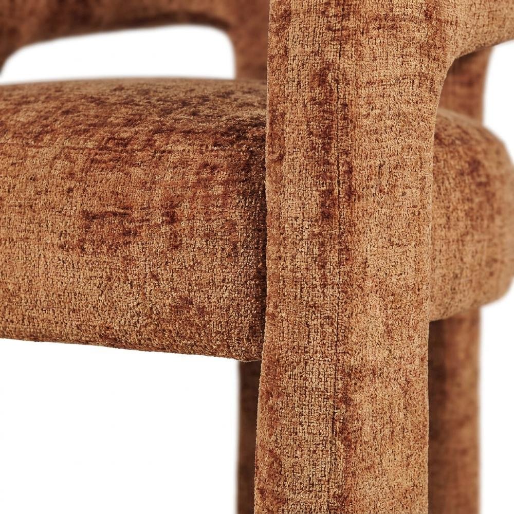 Jacquard Sculpture Accent Chair for Living Room or Bedroom, Rust. Picture 6