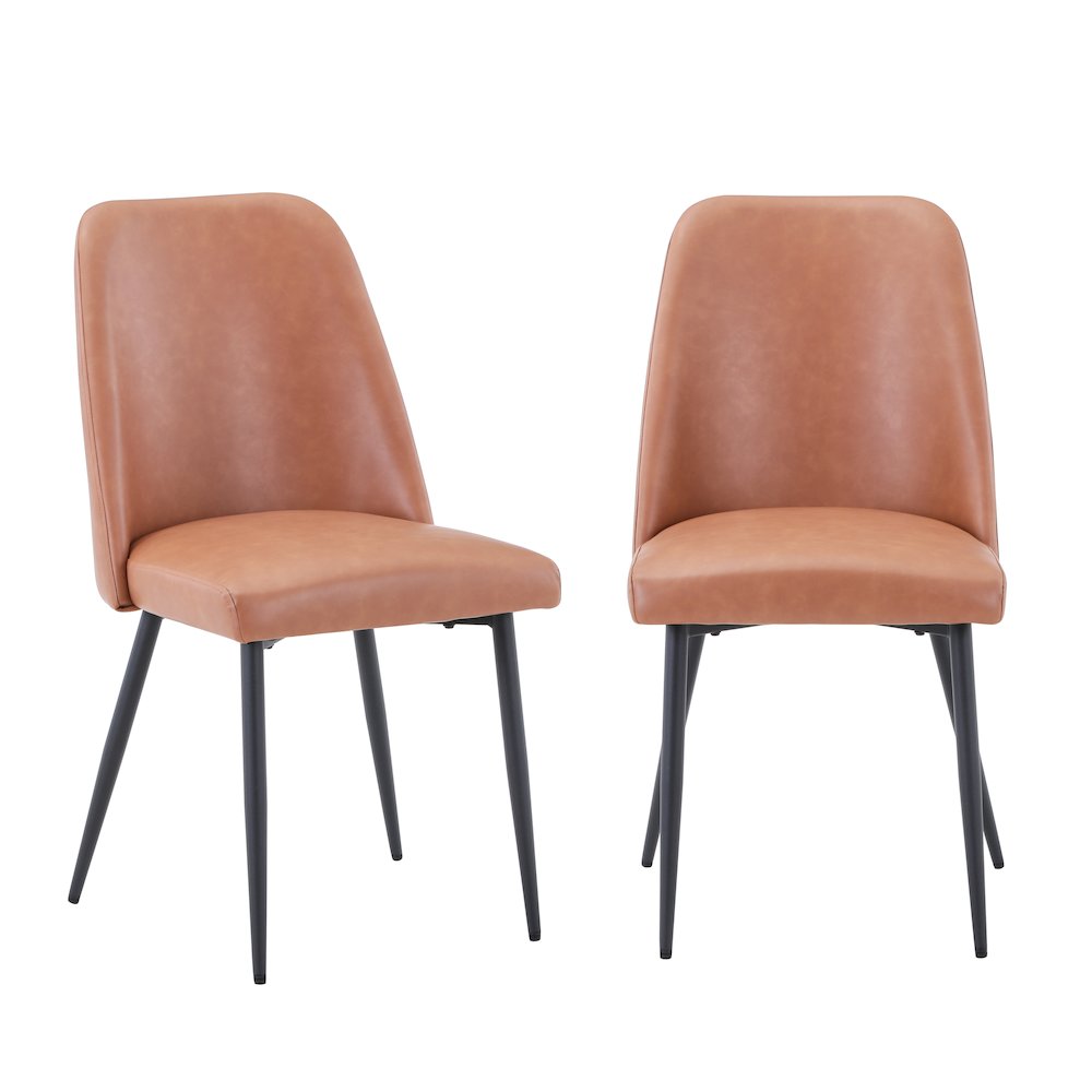 Seven Piece Solid Acacia Dining Set with Upholstered Mid-Century Modern Chairs. Picture 7