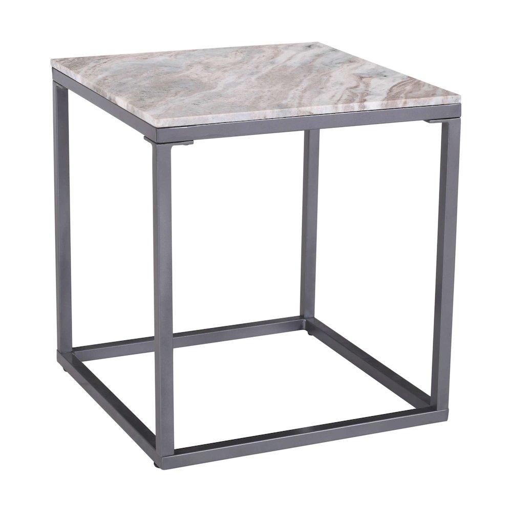 Wynn Modern Luxe Solid Marble Square End Table. Picture 3