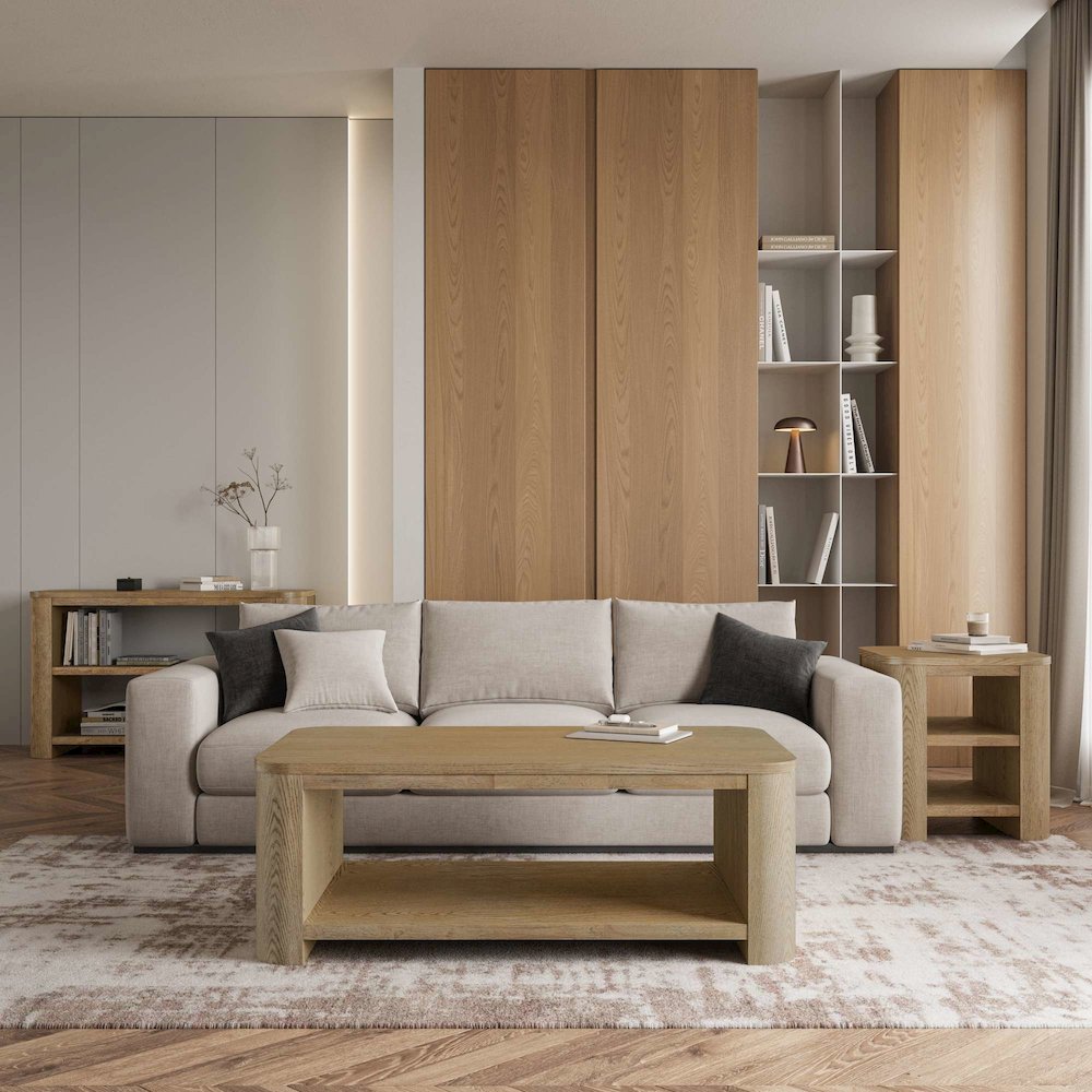 Janzen Three Piece Contemporary Modern Living Room Occasional Table Set. Picture 2