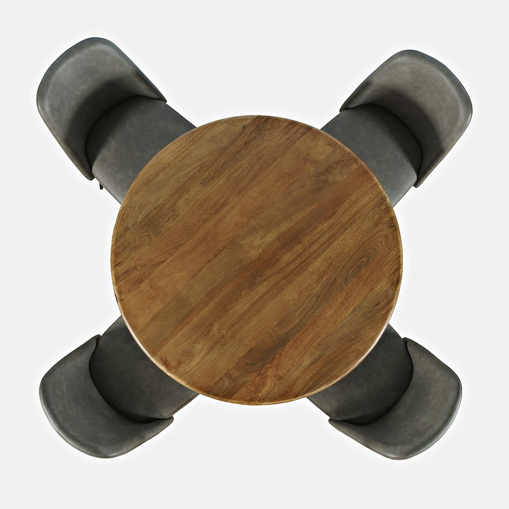 Five Piece Round Modern Solid Wood Counter Height Dining Set. Picture 6