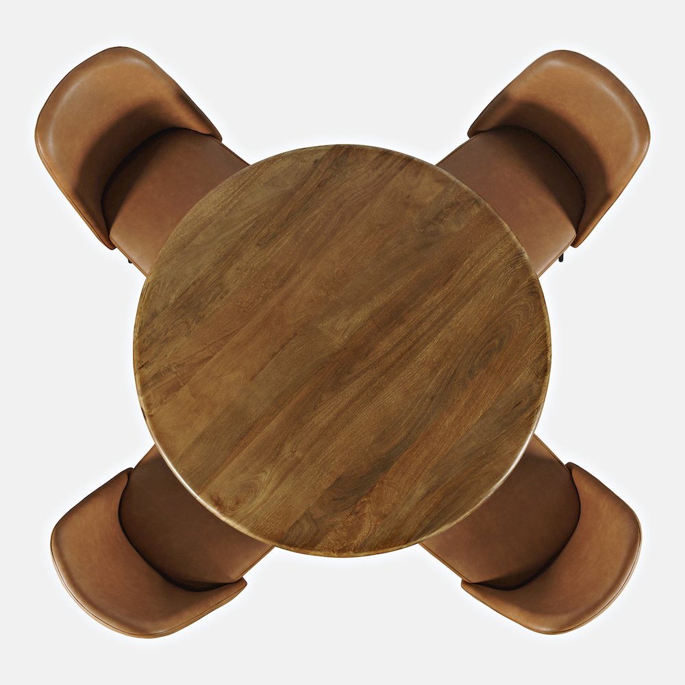 Five Piece Round Modern Solid Wood Counter Height Dining Set. Picture 7