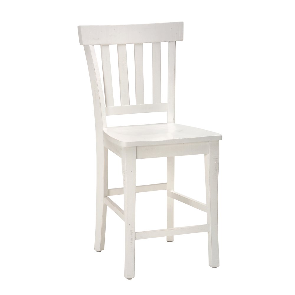 Madaket Rustic Solid Reclaimed Pine Slat Back Bar Stool (Set of 2). Picture 2