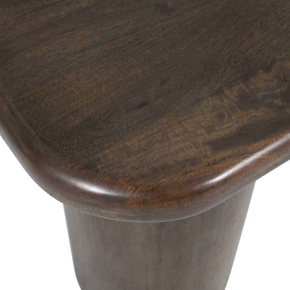 Mandara Global Modern Solid Wood Pillar Chairside Pedestal Square End Table. Picture 4