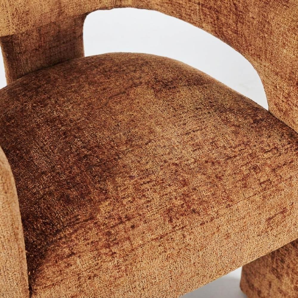 Jacquard Sculpture Accent Chair for Living Room or Bedroom, Rust. Picture 7