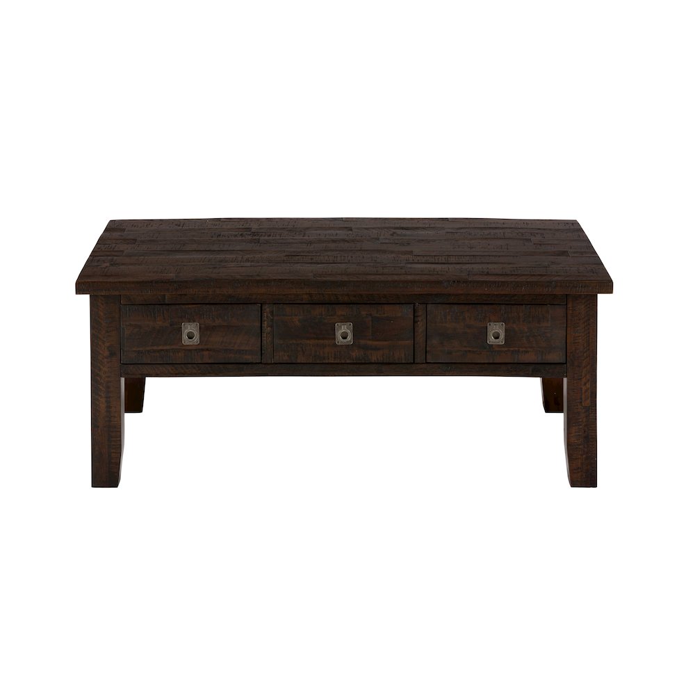 Kona Grove 48" Distressed Solid Wood Rectangle Coffee Table. Picture 1