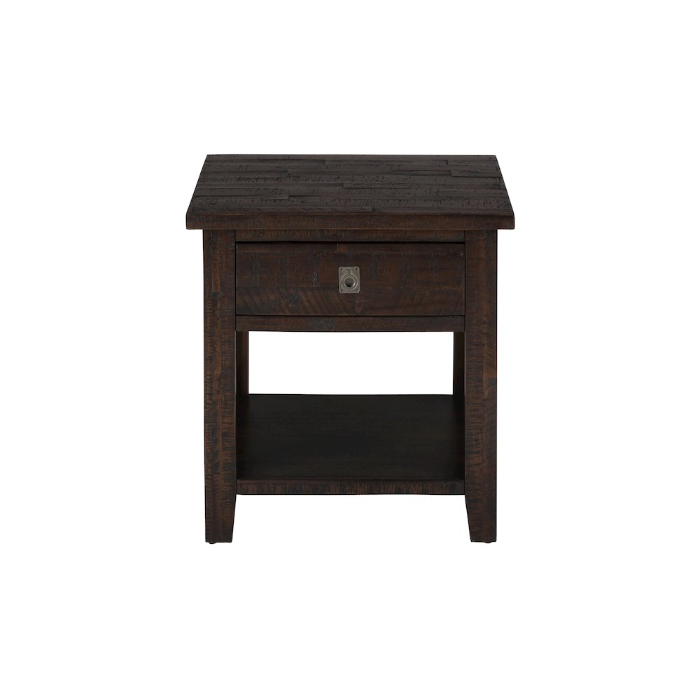 Kona Grove Distressed Rustic Solid Acacia Square End Table. Picture 1