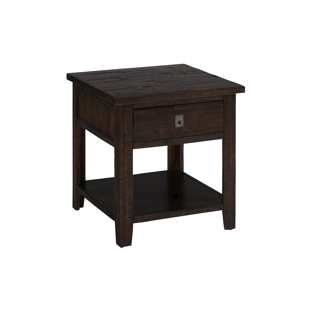 Kona Grove Distressed Rustic Solid Acacia Square End Table. Picture 2