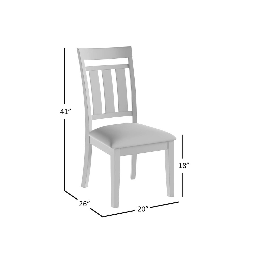 Distressed Rustic Solid Acacia Upholstered Slat-back Dining Chair (Set of 2). Picture 3