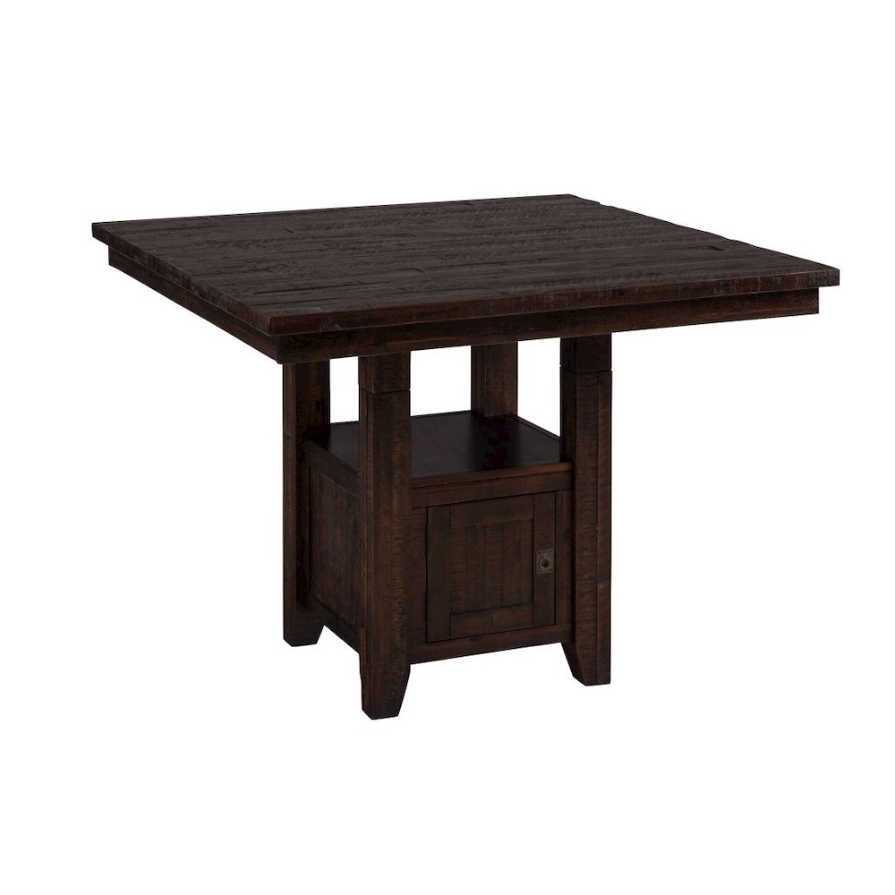 Kona Grove Distressed Rustic Solid Wood 48" Square Pub Table with Storage Base. Picture 3