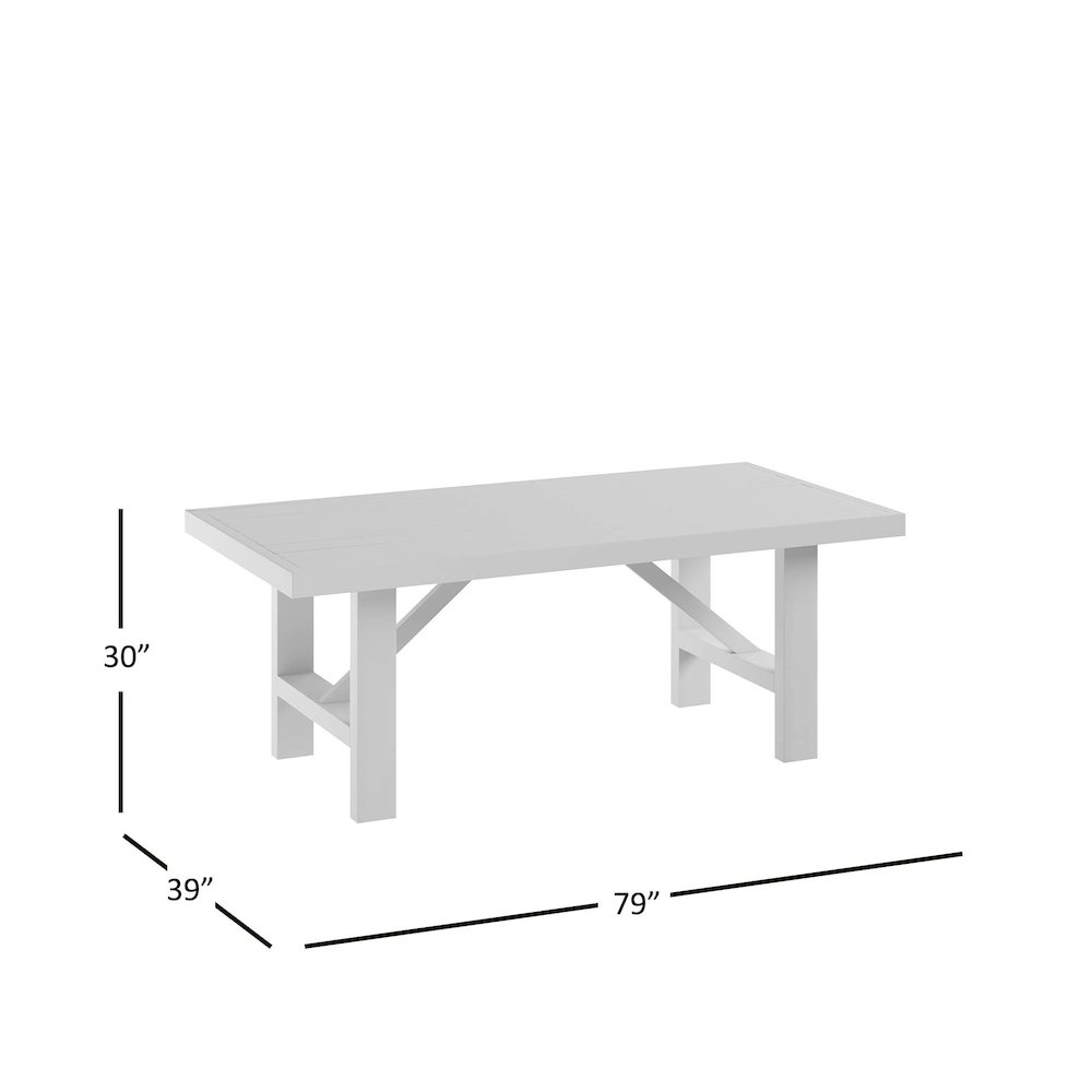 Kona Grove 79" Distressed Rustic Solid Wood Trestle Dining Table. Picture 3