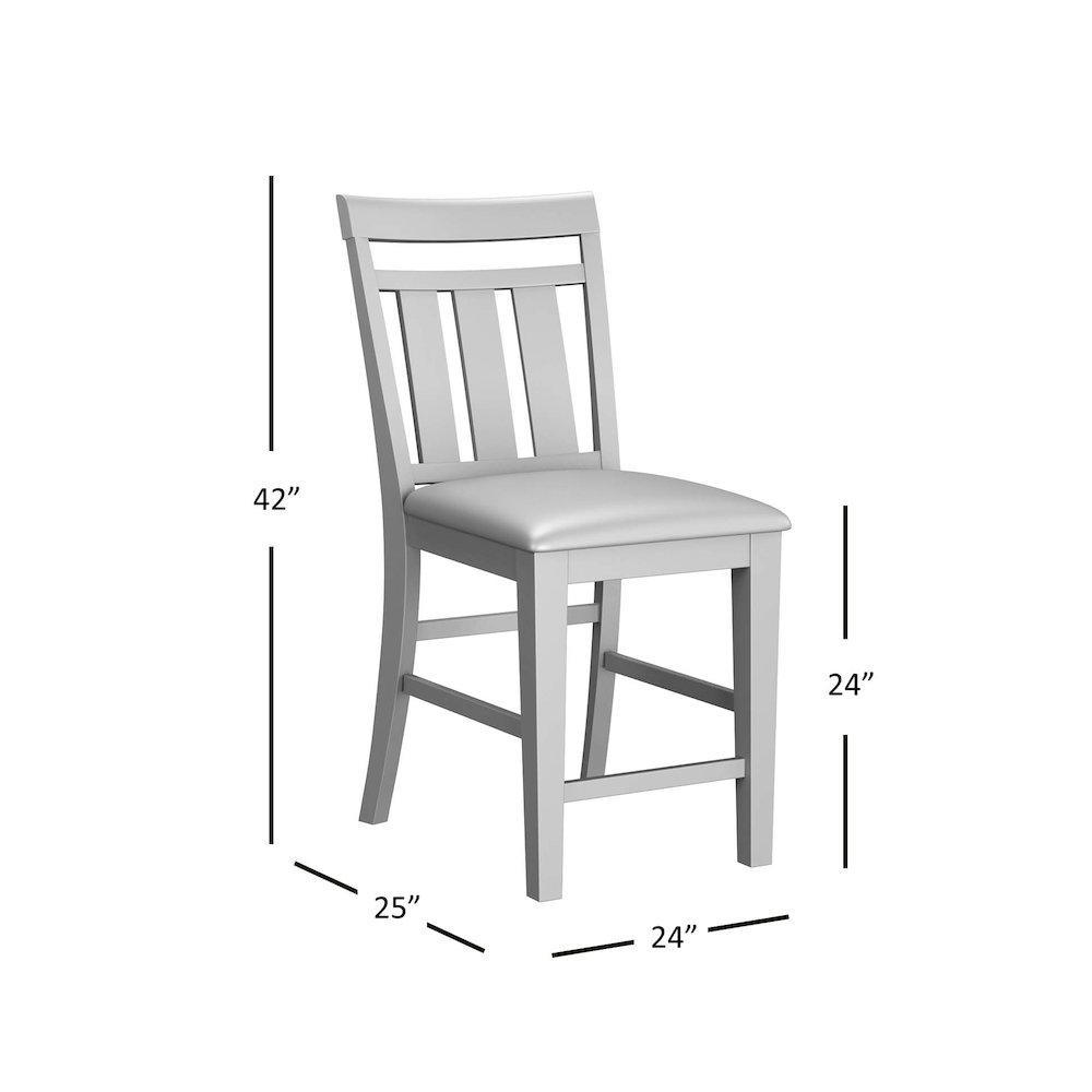 Distressed Rustic Solid Acacia Upholstered Slat-back Barstool (Set of 2). Picture 3