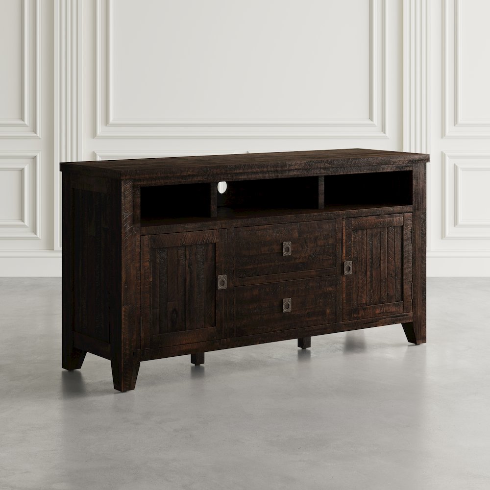 Kona Grove Distressed Rustic Solid Wood 60" Media Unit. Picture 6