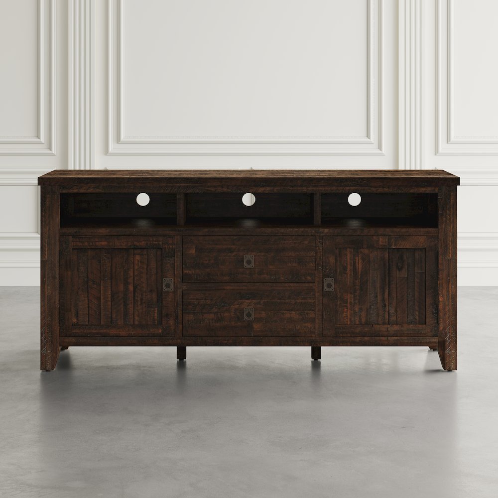 Kona Grove Distressed Rustic Solid Wood 70" Media Unit. Picture 5