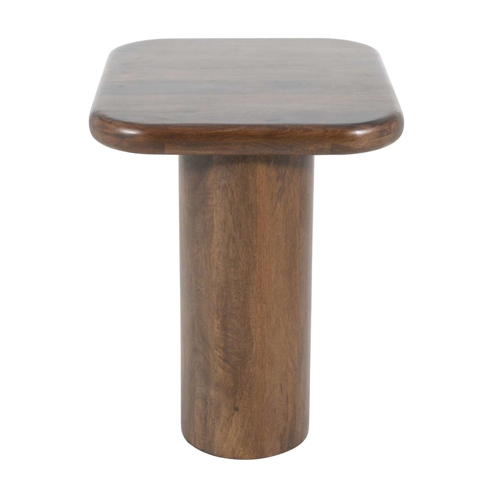 Mandara Global Modern Solid Wood Pillar Double Pedestal End Table. Picture 6