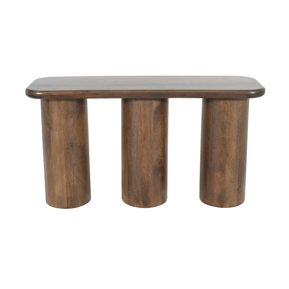 Mandara Global Modern 54" Solid Wood Pillar Sofa Console Table. Picture 1