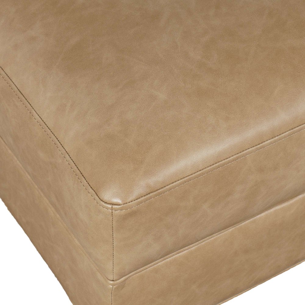 Ruston Modern Banquette Faux Leather Sectional Two Seat Bench. Picture 3