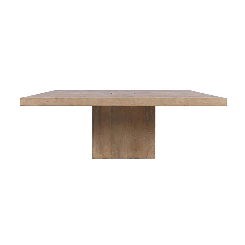 Sequoia 60" Square Rustic Solid Wood Butcher Block Pedestal Dining Table. Picture 1