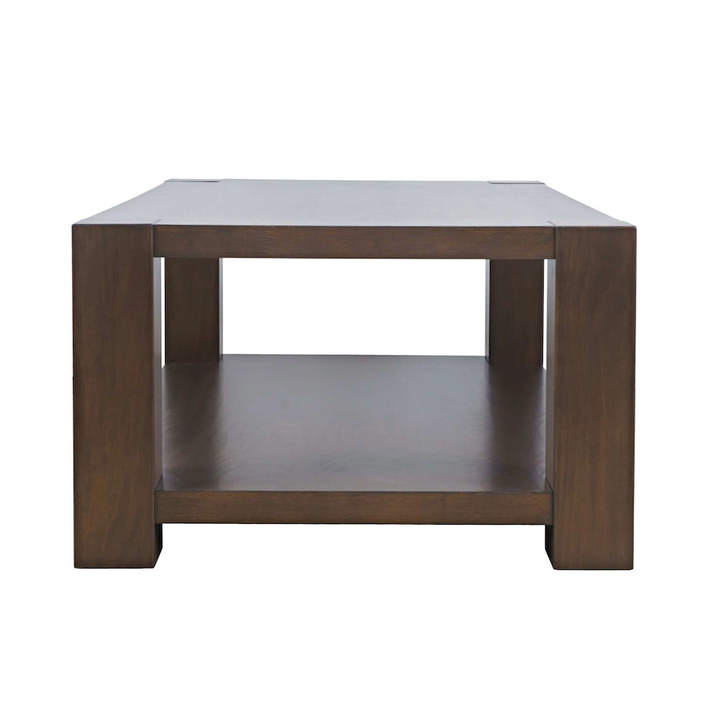 Brownstone 50" Transitional Modern Block-Frame Coffee Table, Storage and Wheels. Picture 7