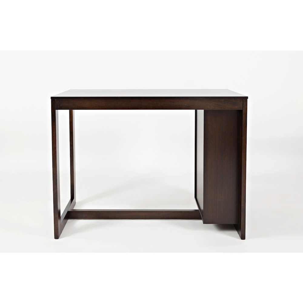 Tribeca Counter Height 48" Contemporary Dining Table with Built-In Shelving. Picture 1