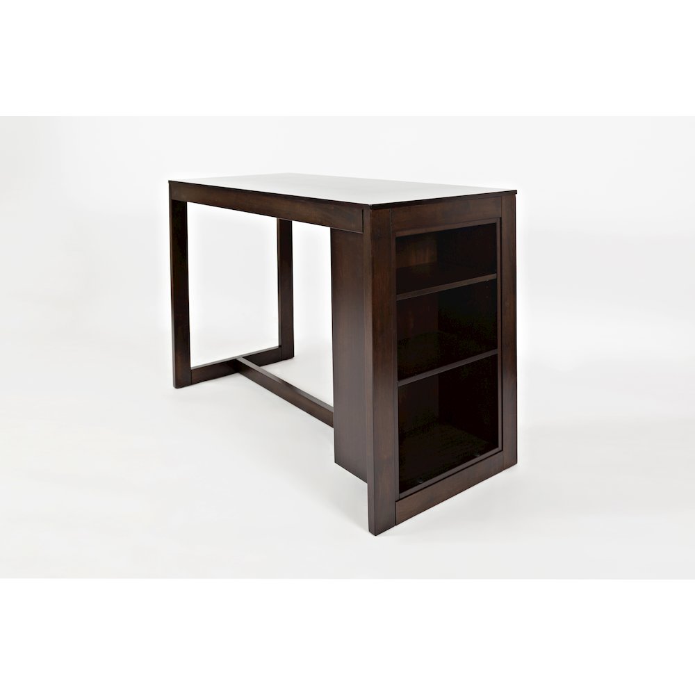 Tribeca Counter Height 48" Contemporary Dining Table with Built-In Shelving. Picture 3
