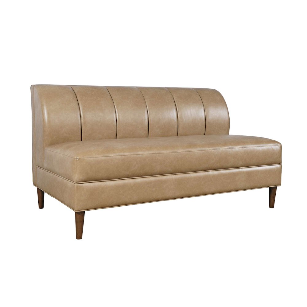 Ruston Modern Banquette Faux Leather Sectional Three Seat Bench. Picture 2
