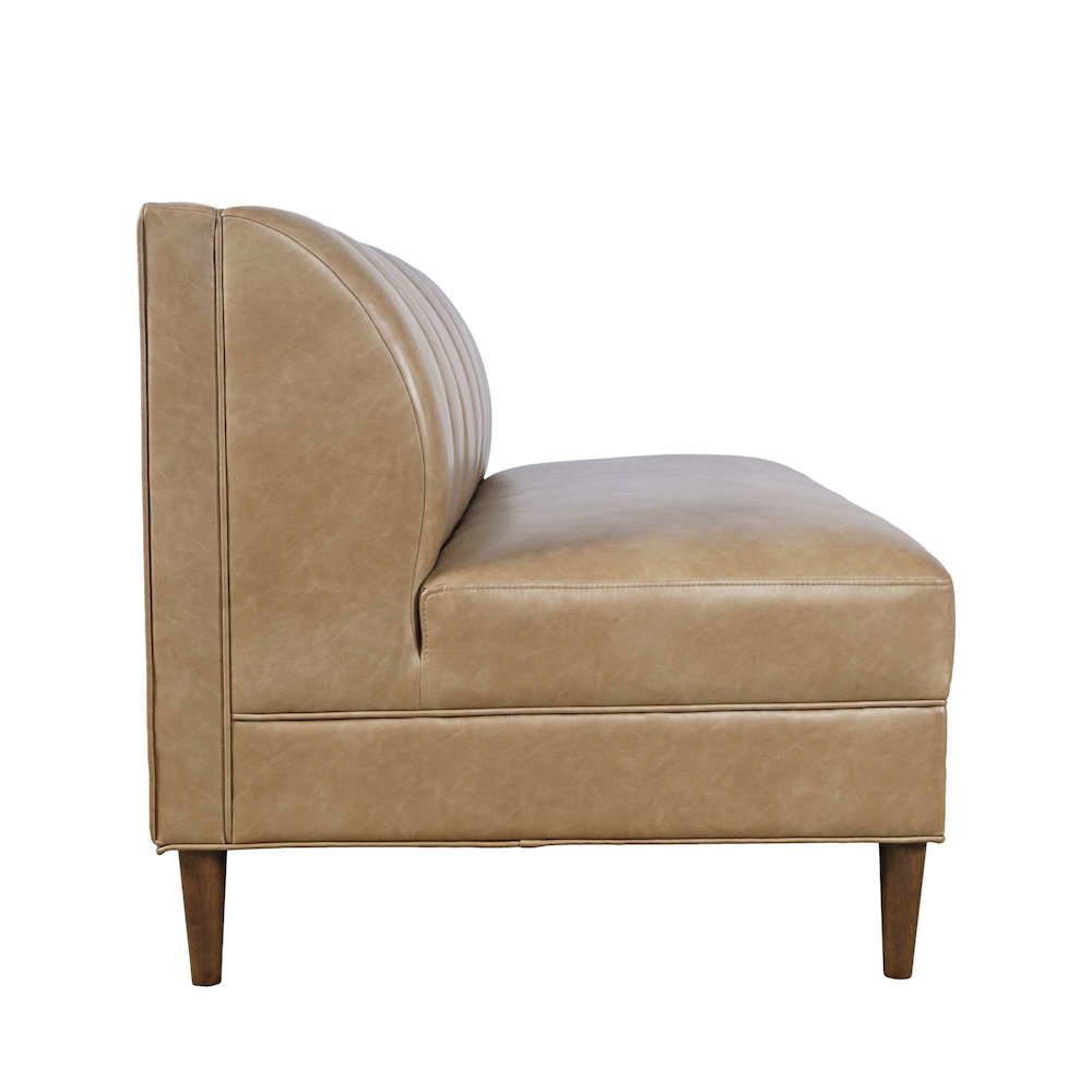 Ruston Modern Banquette Faux Leather Sectional Three Seat Bench. Picture 5