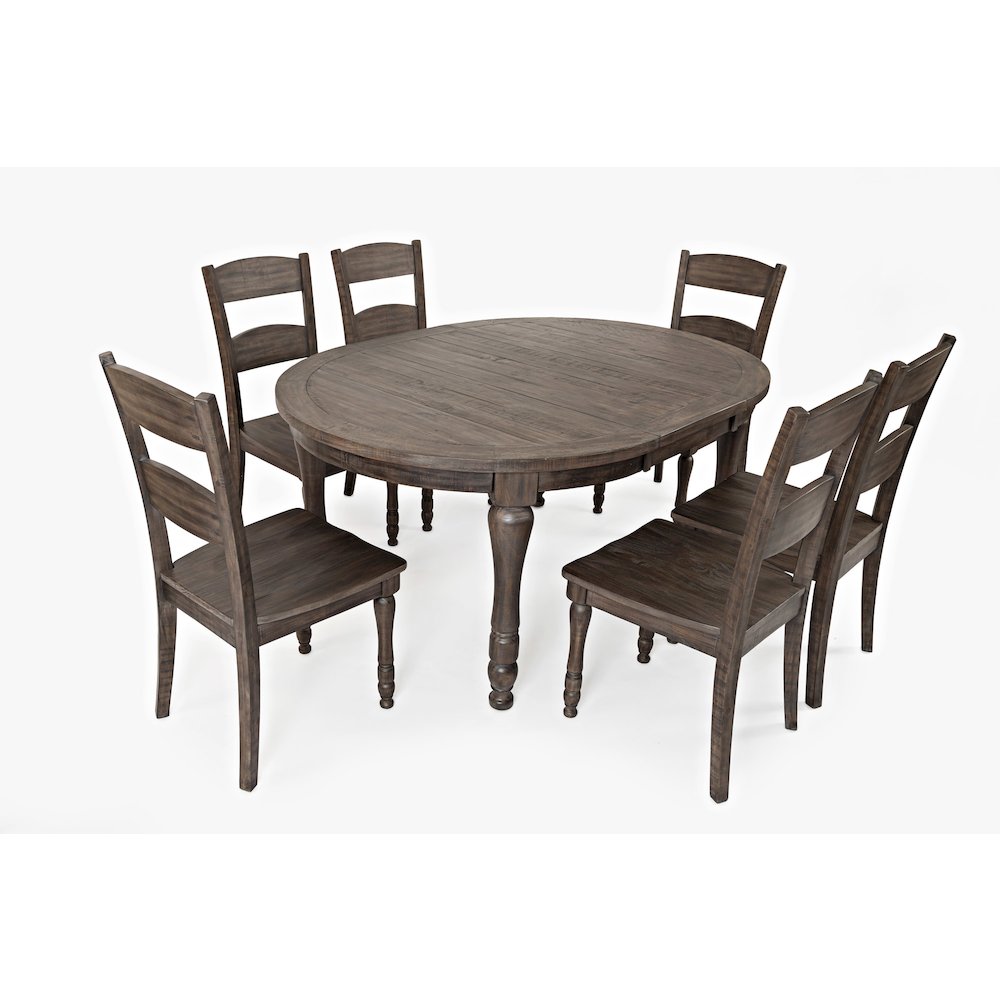Madison County Reclaimed Pine 66" Oval Farmhouse Seven-Piece Dining Set. Picture 9