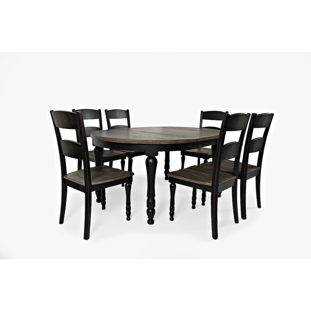 Madison County Reclaimed Pine 66" Oval Farmhouse Seven-Piece Dining Set. Picture 9