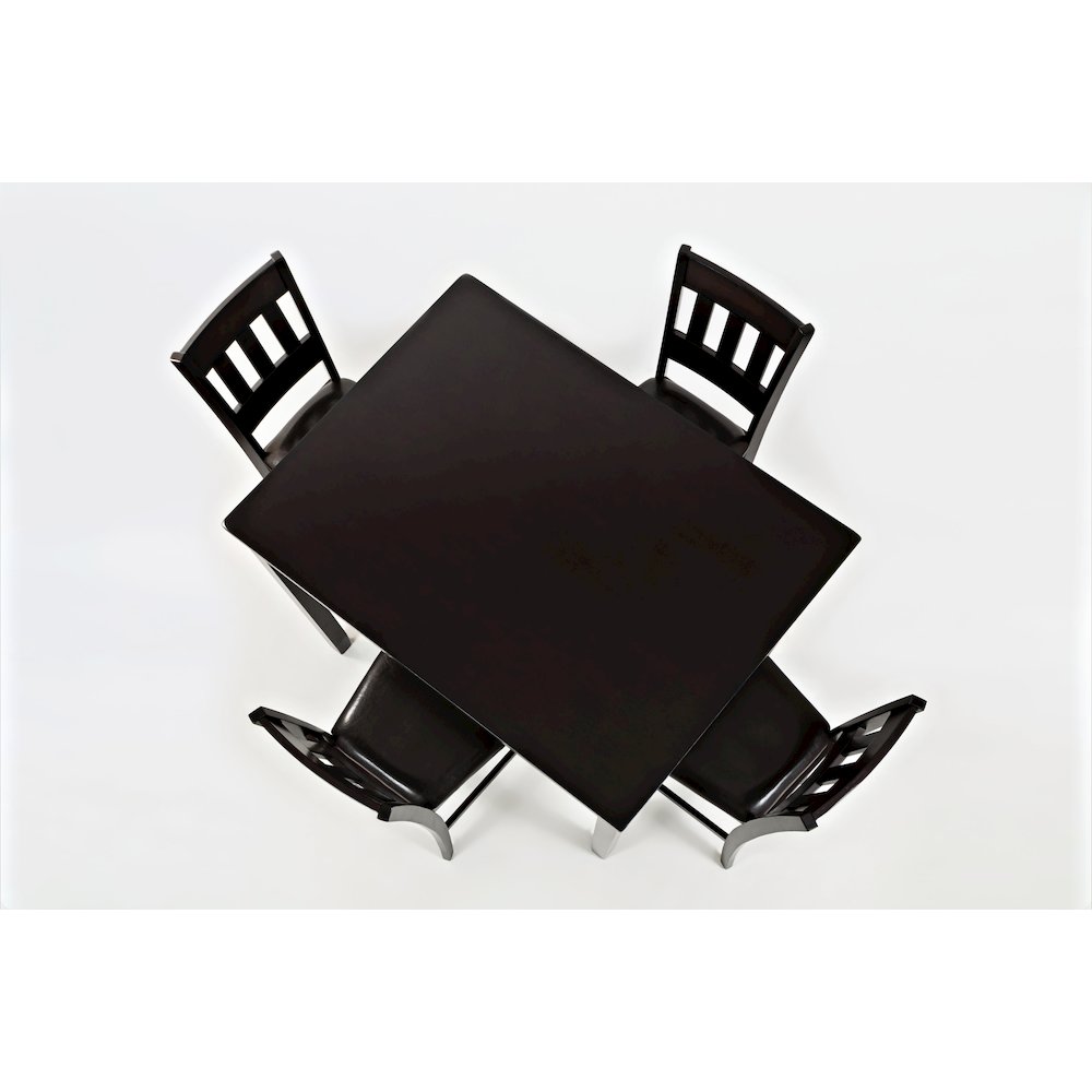 Five Piece Counter Height Dining Set - Table and 4 Faux Leather Stools. Picture 6