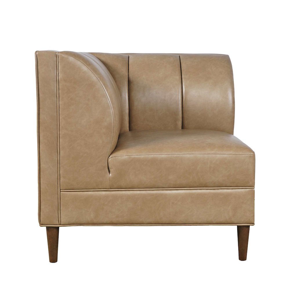 Ruston Modern Banquette Faux Leather Sectional Corner Wedge Seating. Picture 4