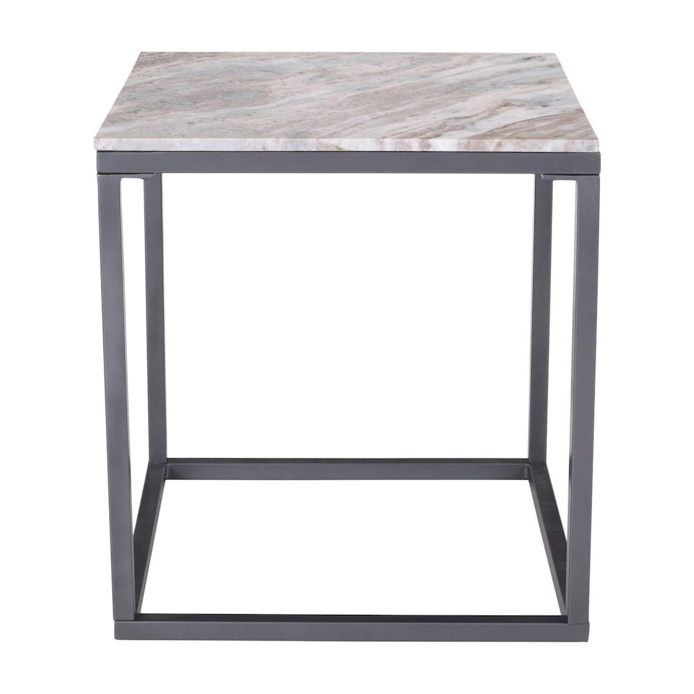 Wynn Modern Luxe Solid Marble Square End Table. Picture 1