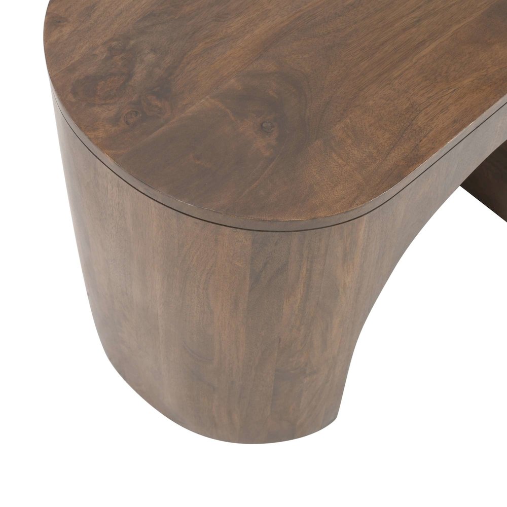 Luna Modern Architectural Three Piece Curved Living Room Table Set. Picture 4