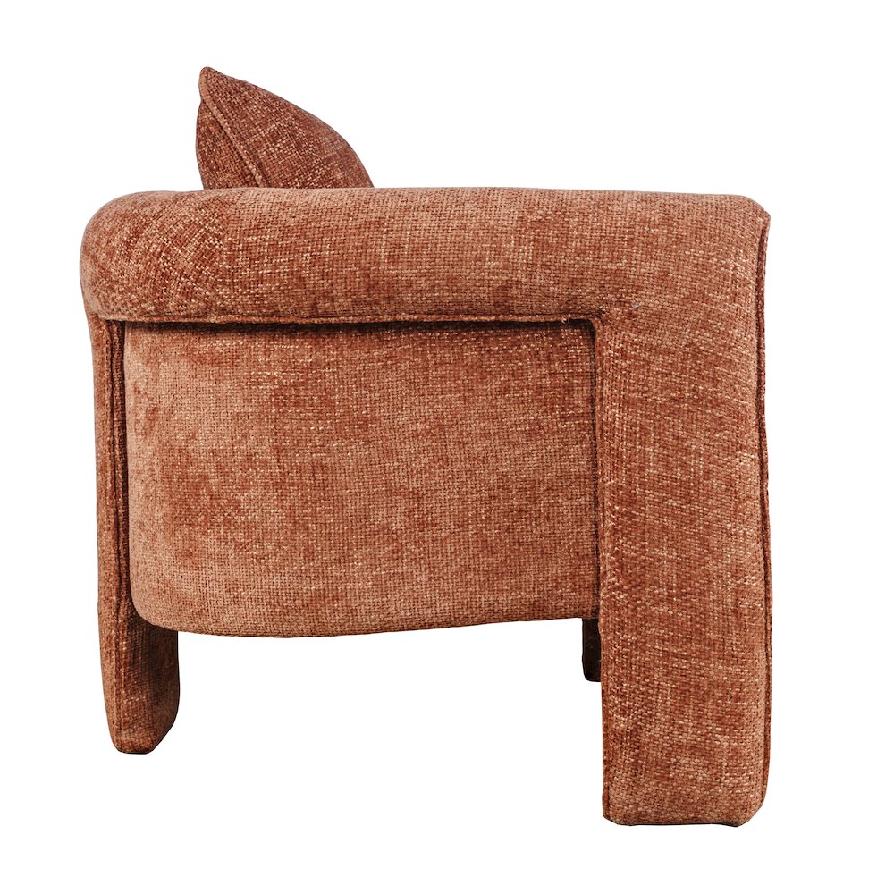 Adley Modern Upholstered Vintage Accent Armchair with Pillow. Picture 3