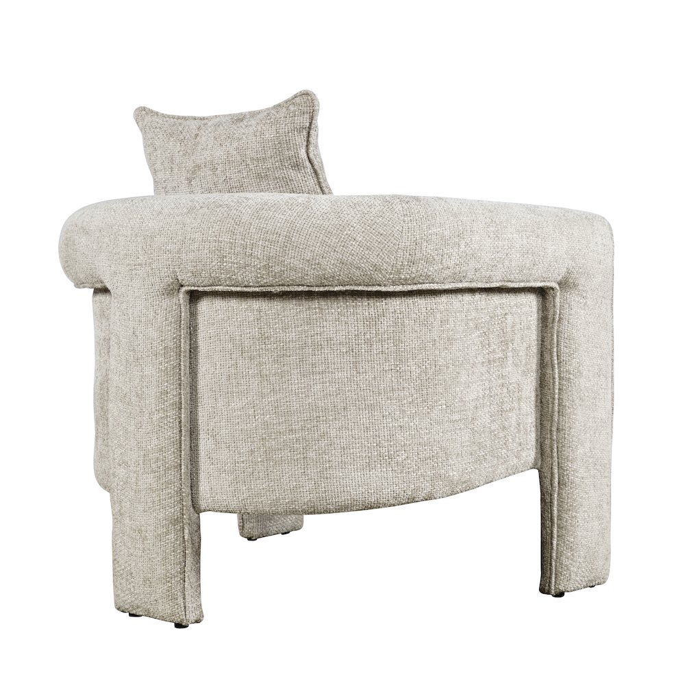Adley Modern Upholstered Vintage Accent Armchair with Pillow. Picture 4