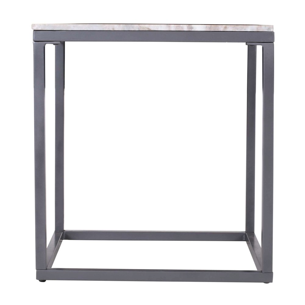 Wynn Modern Luxe Solid Marble Square End Table. Picture 6