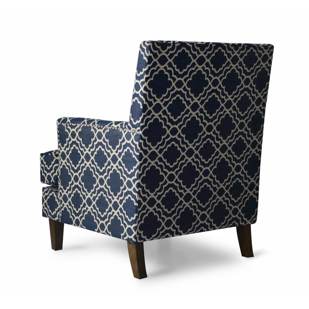 Aubrey Contemporary Geometric Upholstered Accent Chair with Nailhead Trim. Picture 4